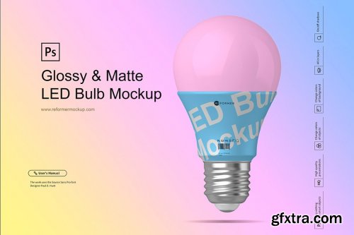 CreativeMarket - Glossy & Matte LED Bulb Mockup 4169906