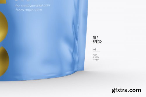 CreativeMarket - Coffee pouch mockup. Half side 4129535