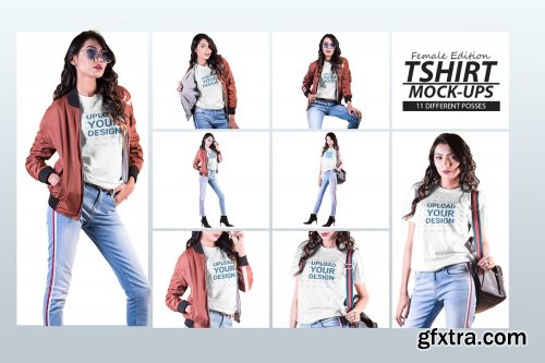 CreativeMarket - Female t-shirt Mockup-V-2-007 4180828