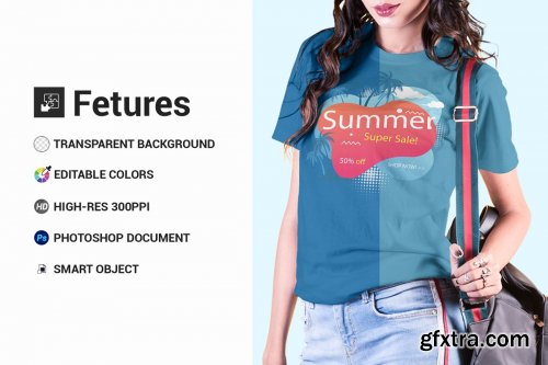 CreativeMarket - Female t-shirt Mockup-V-2-007 4180828