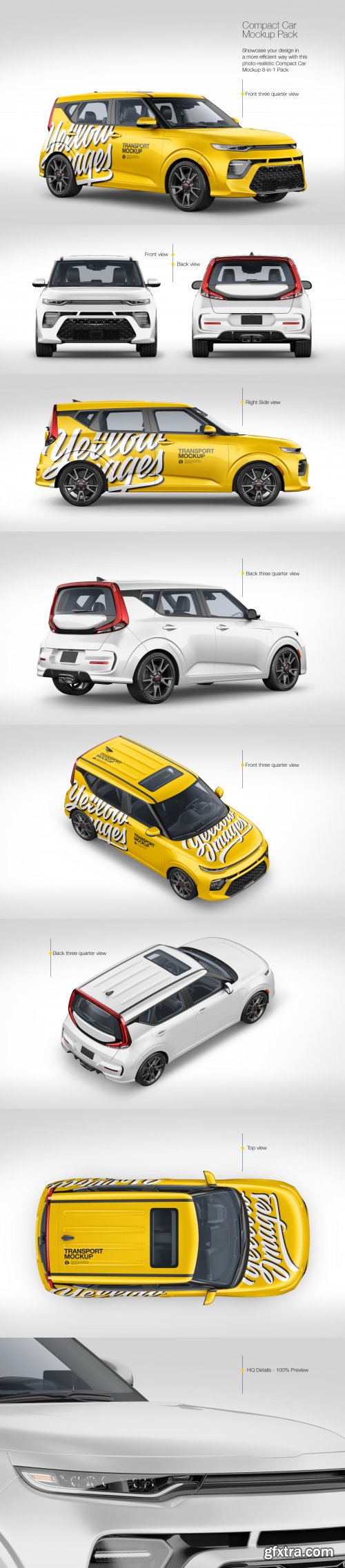 Compact Car Mockup Pack 49801