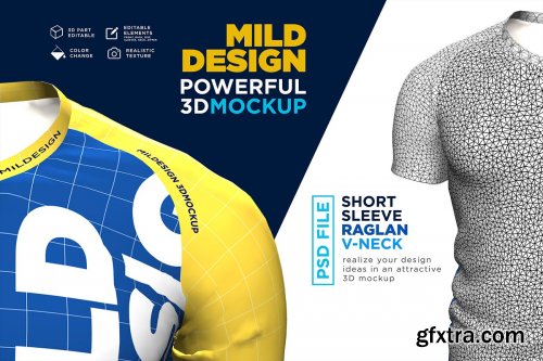 CreativeMarket - Raglan T-Shirt - 3D Mockup 4166472