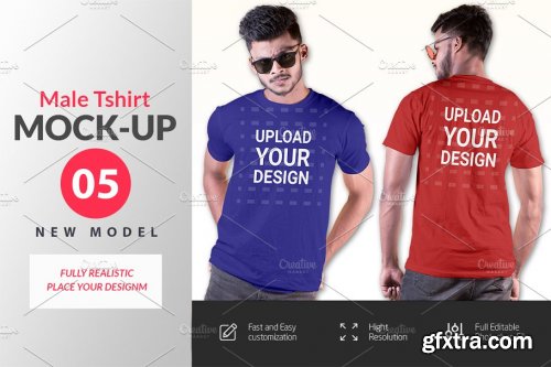 CreativeMarket - Male t-shirt Mockup-V-2-002 4180927