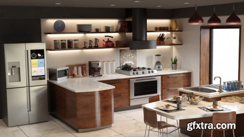  Modern Kitchen (.blend - .fbx - .obj) 