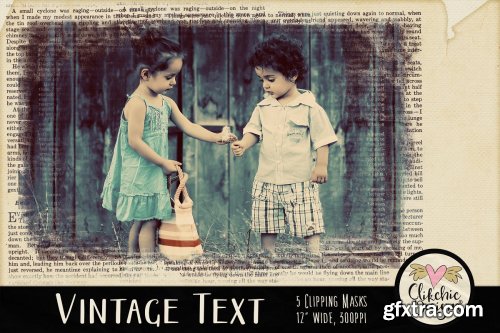 CreativeMarket - Vintage Text Clipping Masks & Tut 3752347