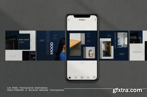 Navy Mood - Social Media Template + Stories