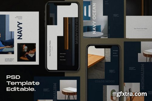 Navy Mood - Social Media Template + Stories