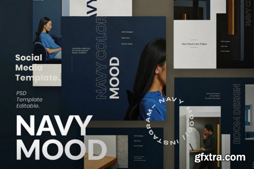 Navy Mood - Social Media Template + Stories