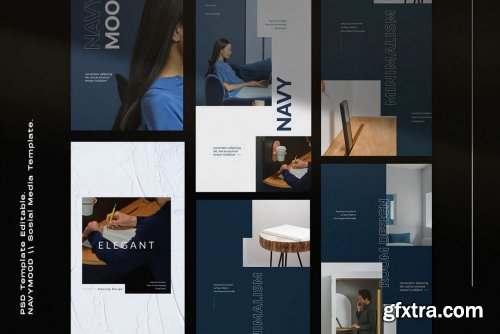 Navy Mood - Social Media Template + Stories