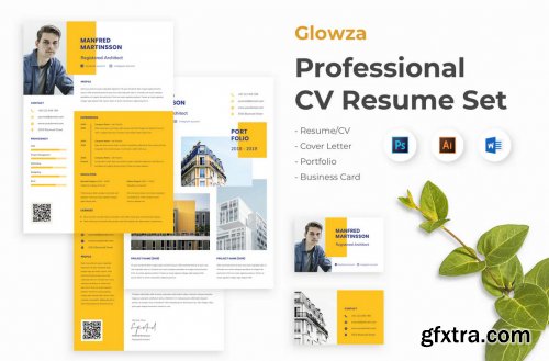 Professional Creative CV Resume - Glowza Architect