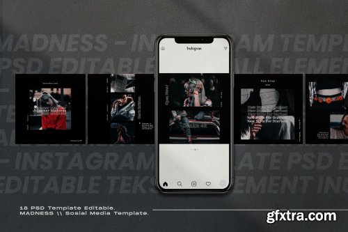 CreativeMarket - MADNESS - Instagram Template+Storis 4215796