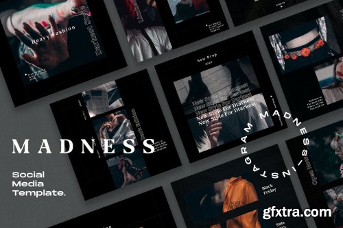 CreativeMarket - MADNESS - Instagram Template+Storis 4215796