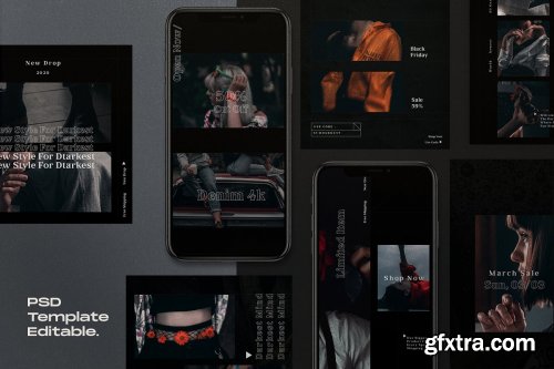 CreativeMarket - MADNESS - Instagram Template+Storis 4215796