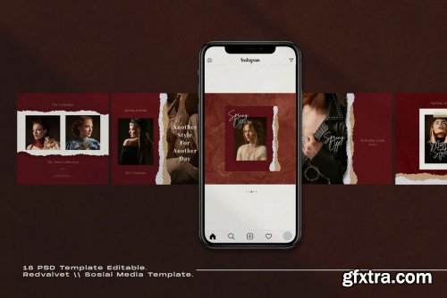 Redvalvet - Social Media Template + Stories