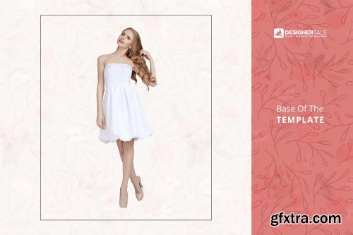 CreativeMarket - Shoulder Less Cocktail Dress Mockup 4140445