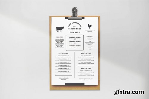 Minimalist Restaurant Menu