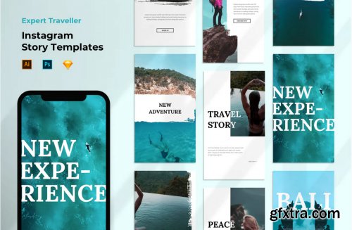 Instagram Story Template - Travel Brush Style