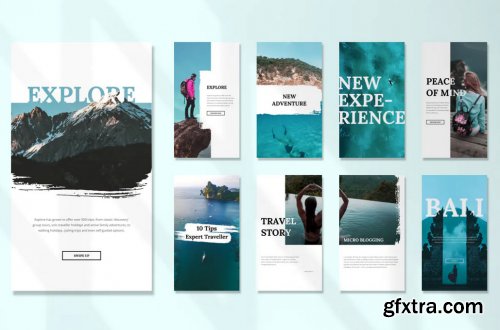 Instagram Story Template - Travel Brush Style