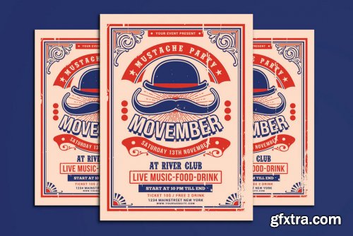 Movember Moustache Party Flyer