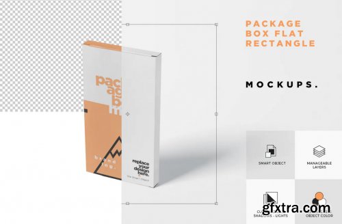 Package Box Mock-Up - Flat Rectangle Shape