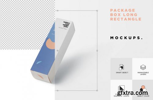 Package Box Mock-Up - Long Rectangle Shape