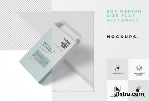 Box Mockup - Medium Size Flat Rectangle Shape