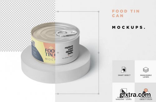 Food Tin Can Mockup Small Size - Round