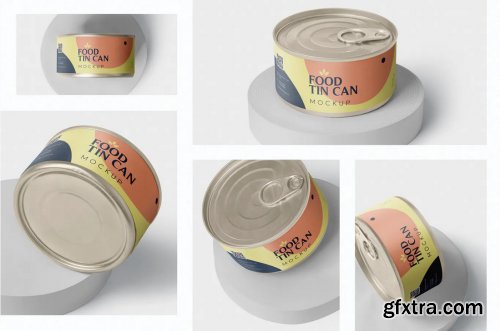 Food Tin Can Mockup Small Size - Round