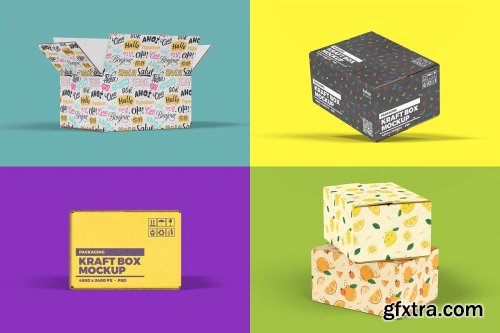 CreativeMarket - Kraft Box Mockup - Packaging Vol 1 4155859