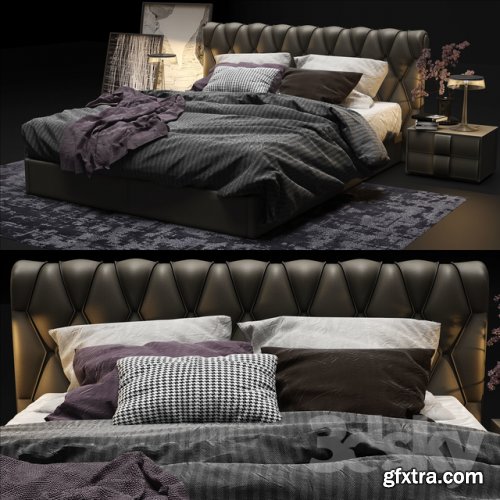 Bed Poltrona Frau Bluemoon 3D model