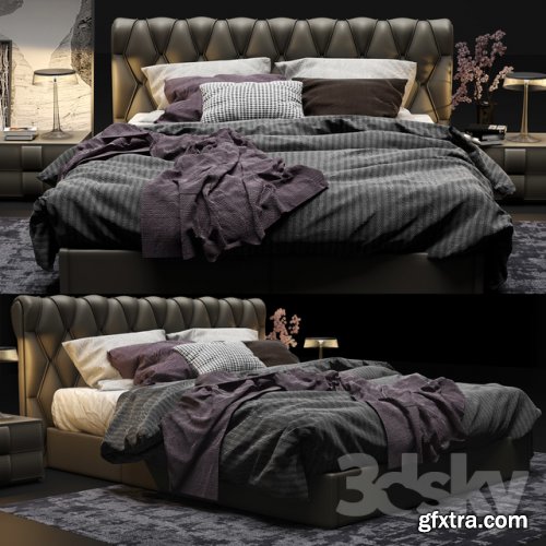 Bed Poltrona Frau Bluemoon 3D model