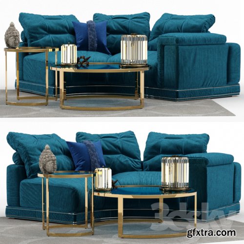 Andrew Sofa by Fendi (Section B) 3D model