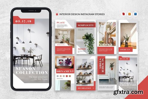 Interior Design Instagram Stories AI and PSD