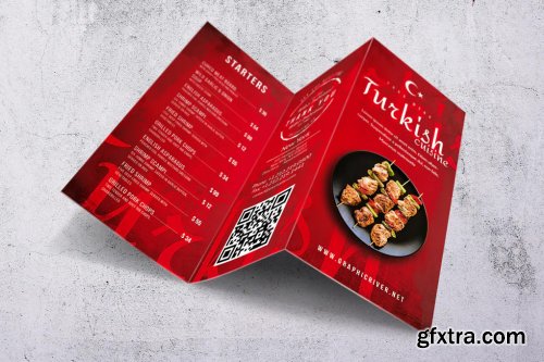 Turkish Cuisine Trifold A4 & US Letter Menu