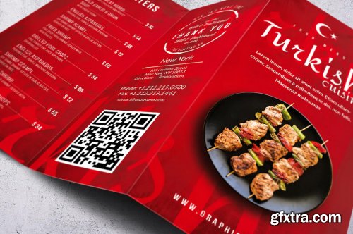 Turkish Cuisine Trifold A4 & US Letter Menu