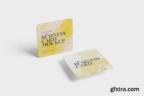 Business Card Mockup - Square Round Corner