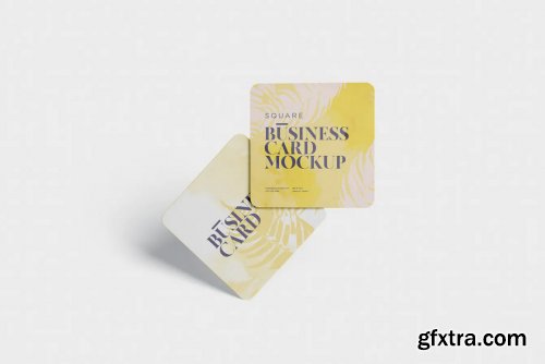 Business Card Mockup - Square Round Corner