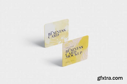 Business Card Mockup - Square Round Corner