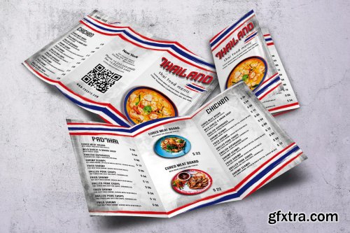 Thai Cuisine Trifold A4 & US Letter Food Menu