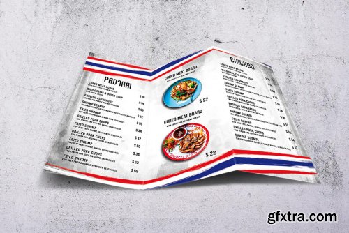 Thai Cuisine Trifold A4 & US Letter Food Menu