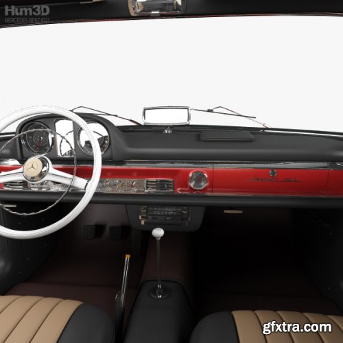 Mercedes-Benz 300 SL with HQ interior 1957 3D model