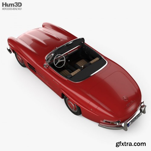 Mercedes-Benz 300 SL with HQ interior 1957 3D model