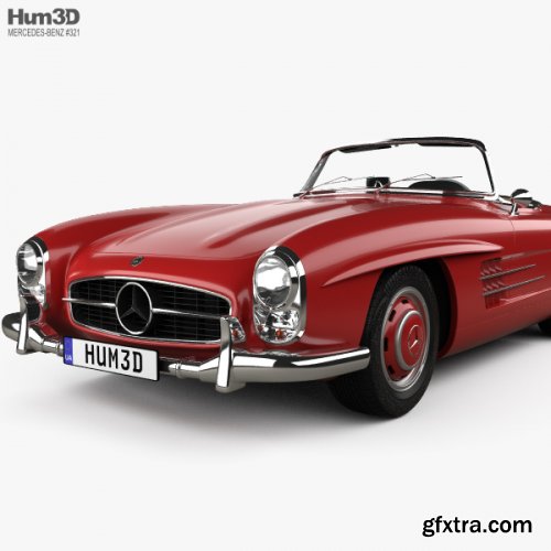 Mercedes-Benz 300 SL with HQ interior 1957 3D model