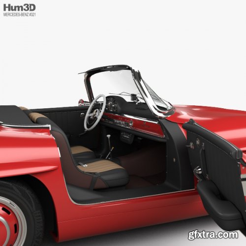 Mercedes-Benz 300 SL with HQ interior 1957 3D model