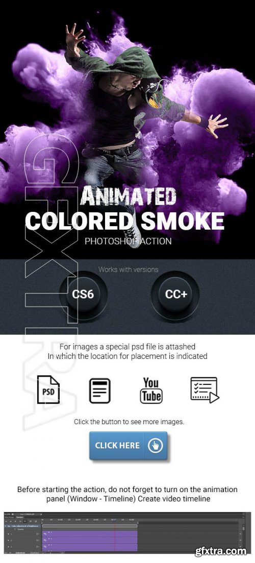 GraphicRiver - Animated Colored Smoke Photoshop Action 24833037