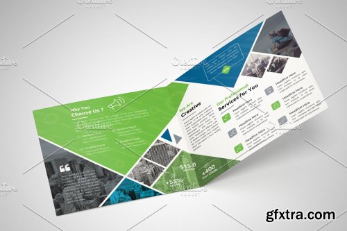 CreativeMarket - Square Bifold Brochure Template 4242363