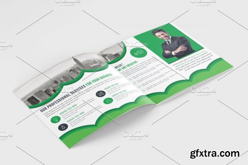 CreativeMarket - Square Bifold Brochure Template 4241573