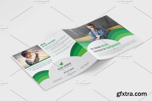 CreativeMarket - Square Bifold Brochure Template 4241573