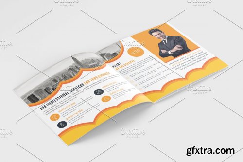 CreativeMarket - Square Bifold Brochure Template 4241573