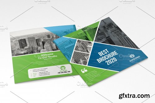 CreativeMarket - Square Bifold Brochure Template 4242363